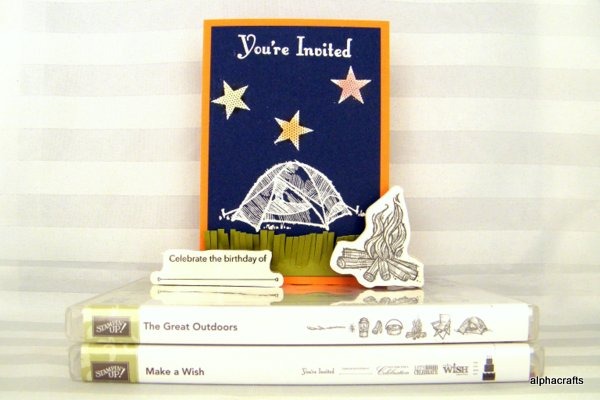 The Great Outdoors invitation card.