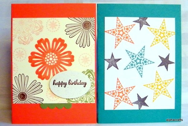 Pop-Up Card front using Mixed Bunch and Simply Stars stamp sets.