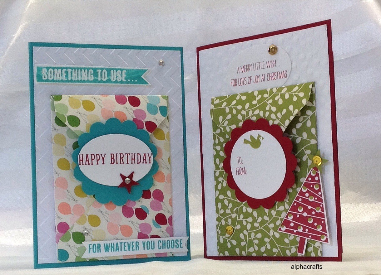Envelope card inspiration for birthday and Christmas.
