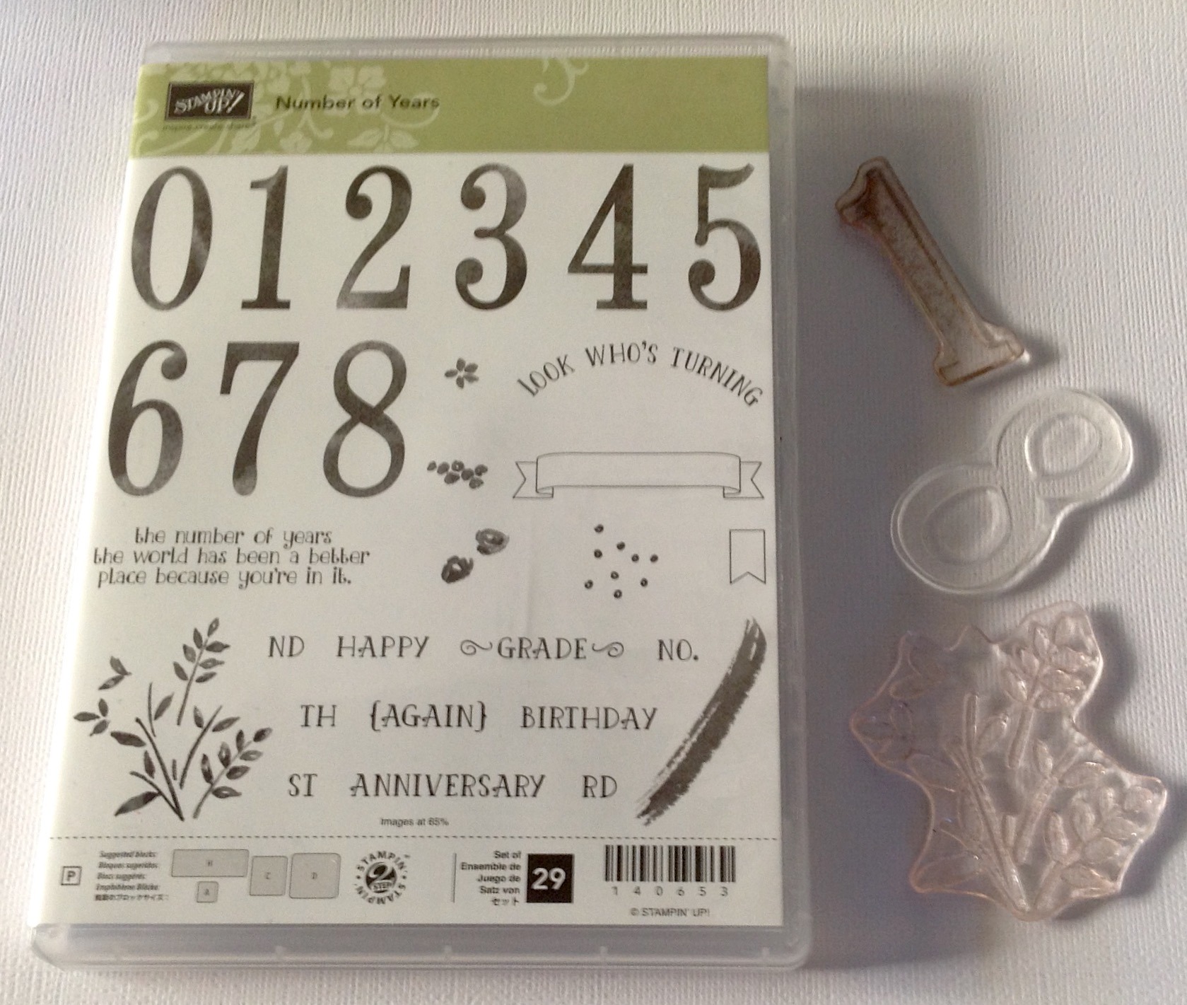 Number of Years stamp set