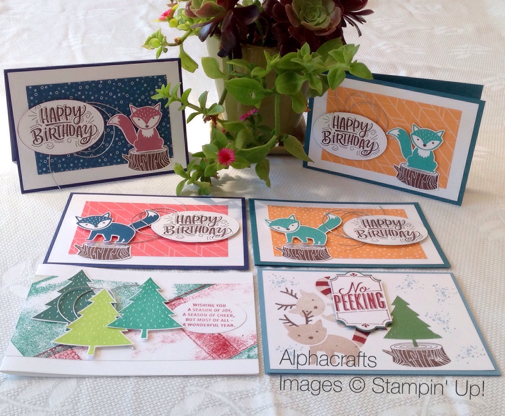 Handmade cards using the Foxy Friends stamp set from Stampin' Up!.