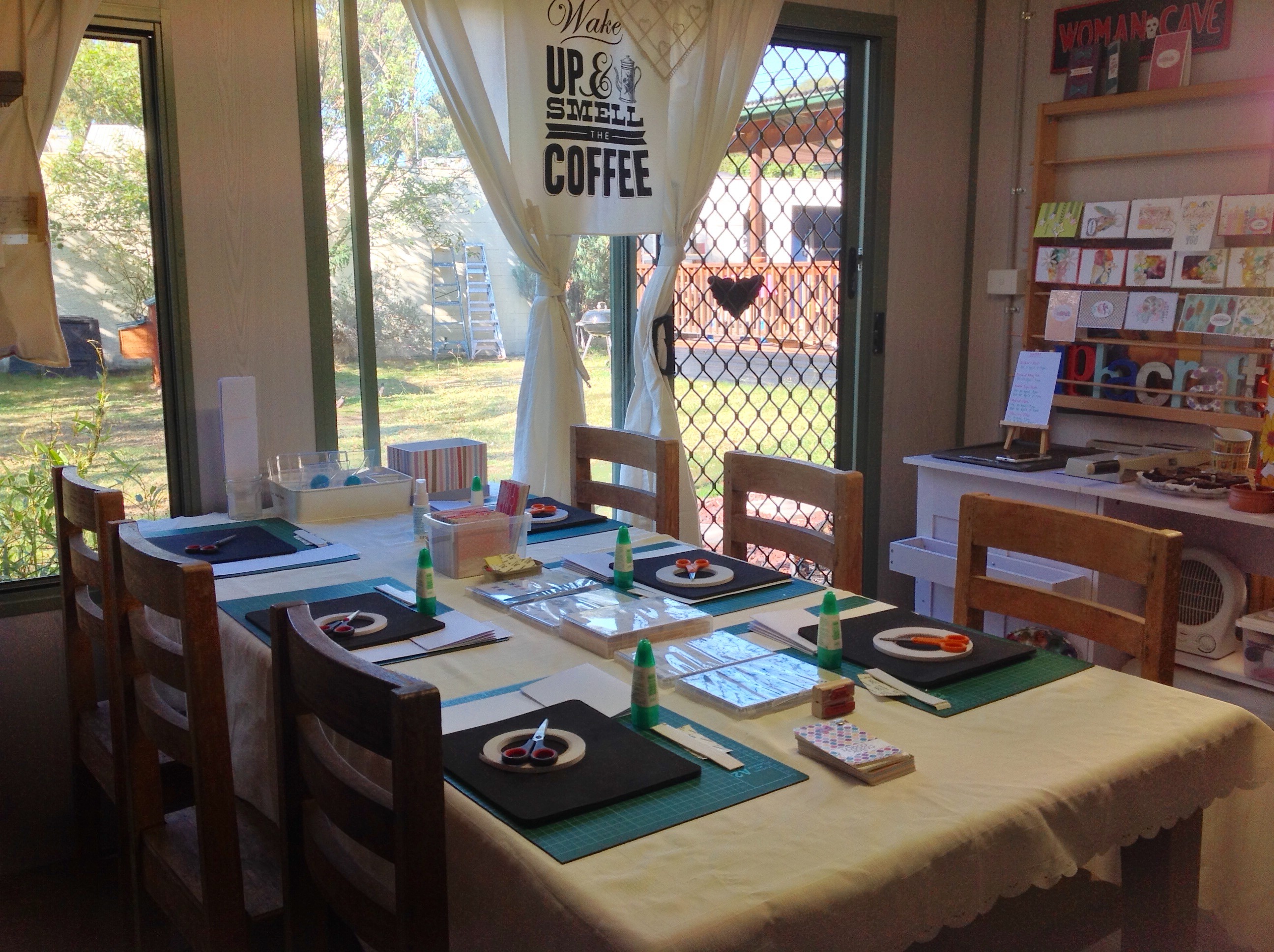 Alphacrafts Classroom all set up for card making classes.