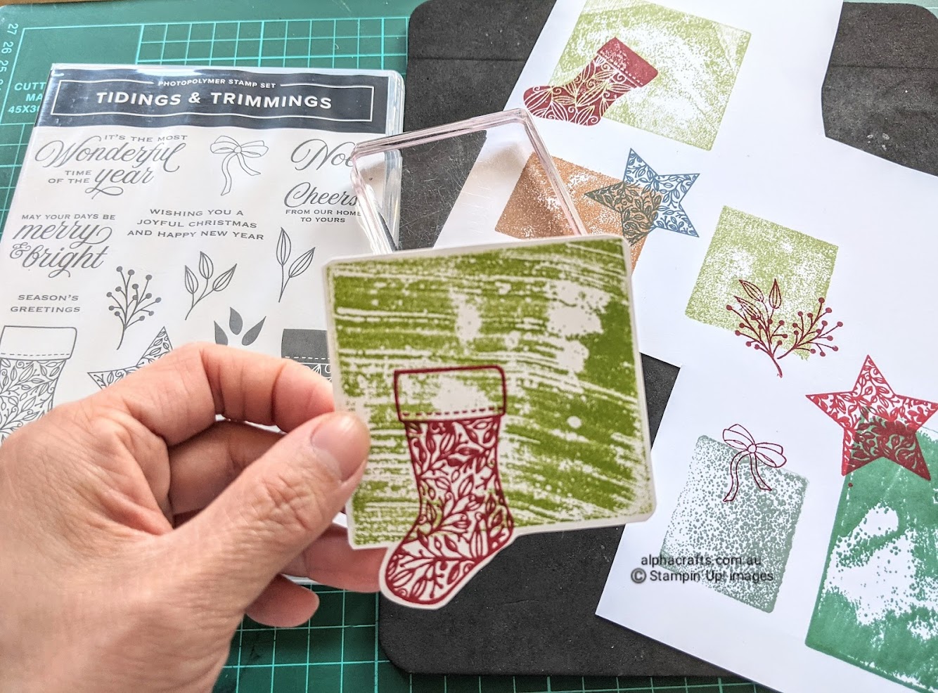 Tidings and Trimmings Inspiration Tidings and Trimmings Inspiration - stamp set, clear blocks and tags sample
